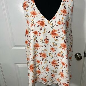 Cato Floral V-Neck Sleeveless Top Size XL CB-AD